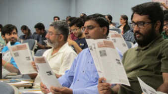 Reading Dishaa at AID Morgantown panel discussion 19 August 2015