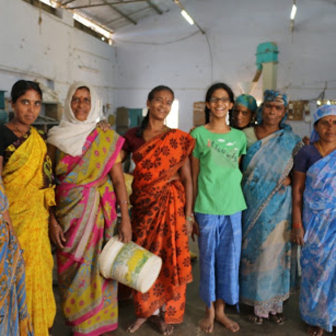 These women process millet for Earth 360 in Kadiri, Andhra Pradesh. (Khiyali is just visiting). From Left: 1. Shanthamma 2. Reddamma 3. Eswaramma 4. Acchamma 5. Khiyali 6. Lakshmi 7. G.Nirmalamma 8. C.Nirmalamma 9. Shyamalamma